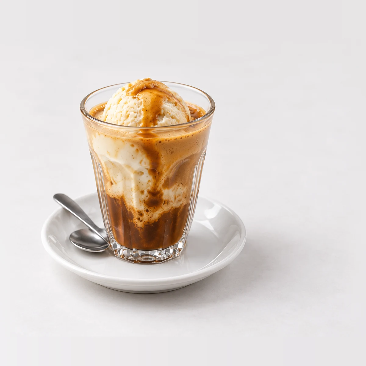 Affogato, side view