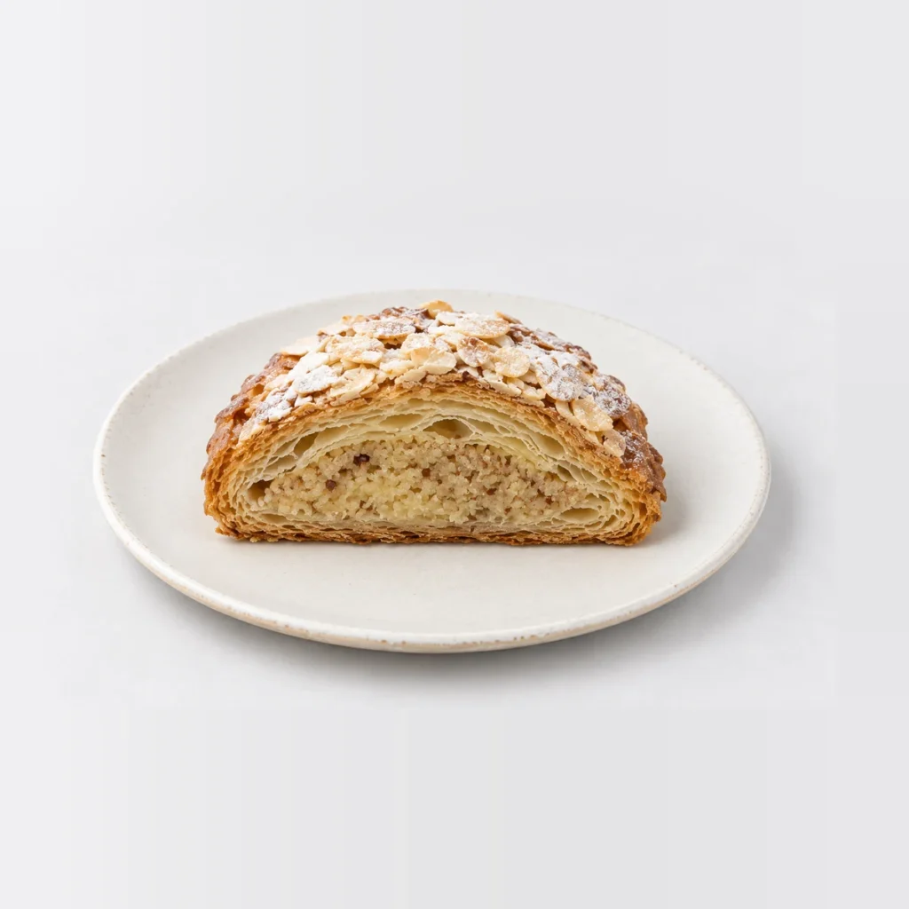 Almond Croissant, cut in half