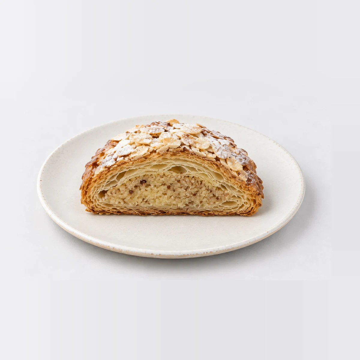 Almond Croissant, cut in half