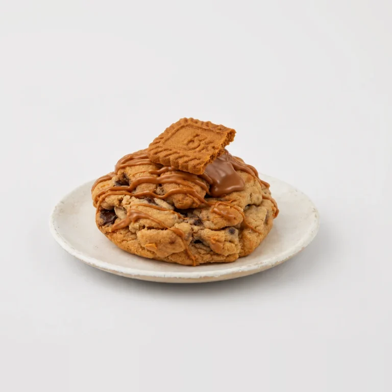 Biscoff Cookie, whole on a plate