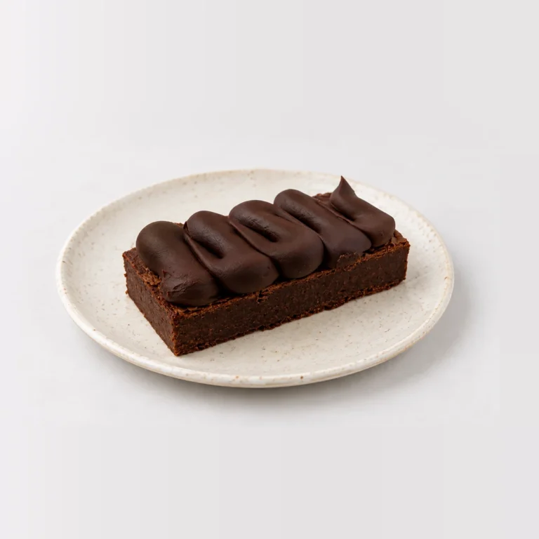 Brownie Slice, whole on a plate