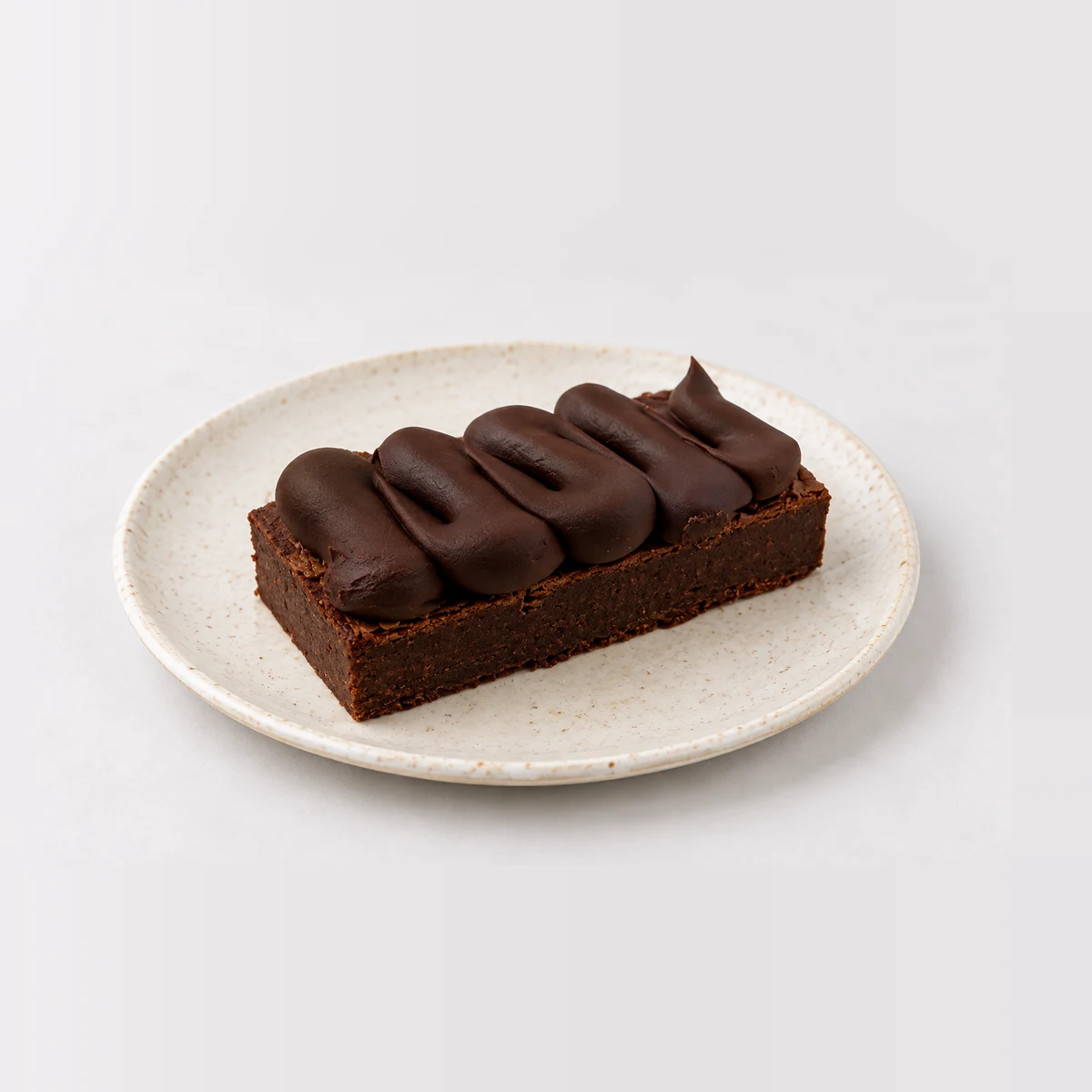 Brownie Slice, whole on a plate
