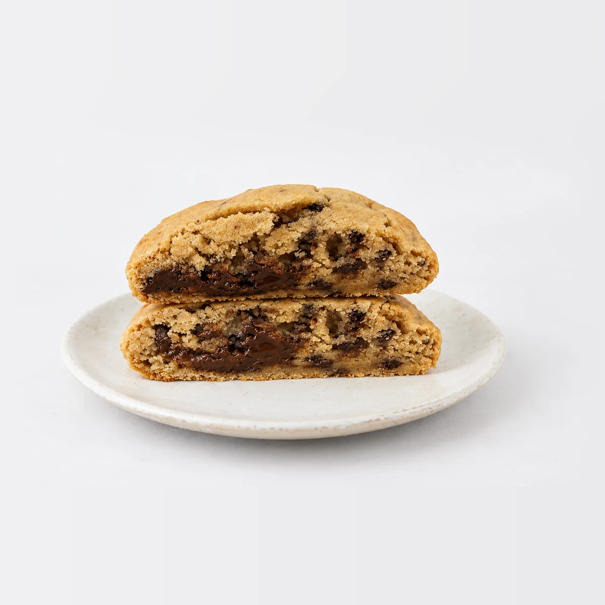 Chocolate Chip Cookie, cut and stacked