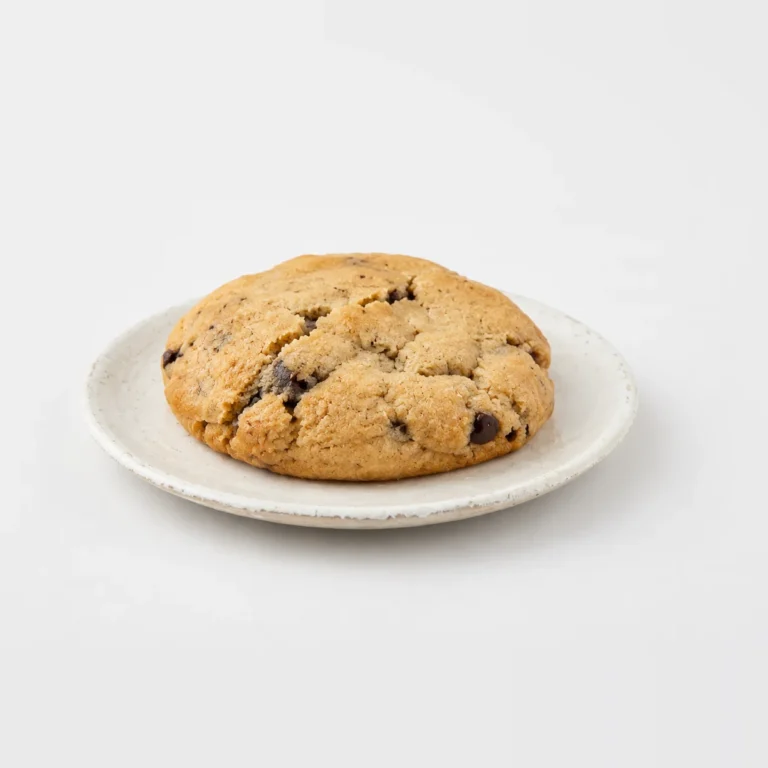Chocolate Chip Cookie, whole on a plate