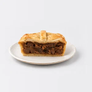 Beef Burgundy Pie, cut in half