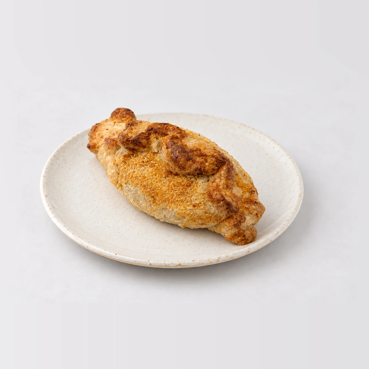 Cornish Pastie, whole on a plate