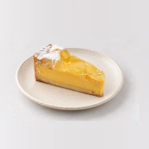 Lemon Tart Slice, whole on a plate