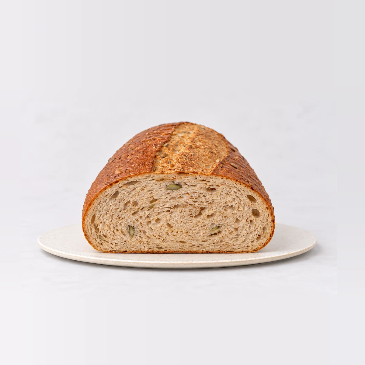 Multigrain Loaf, cut in half