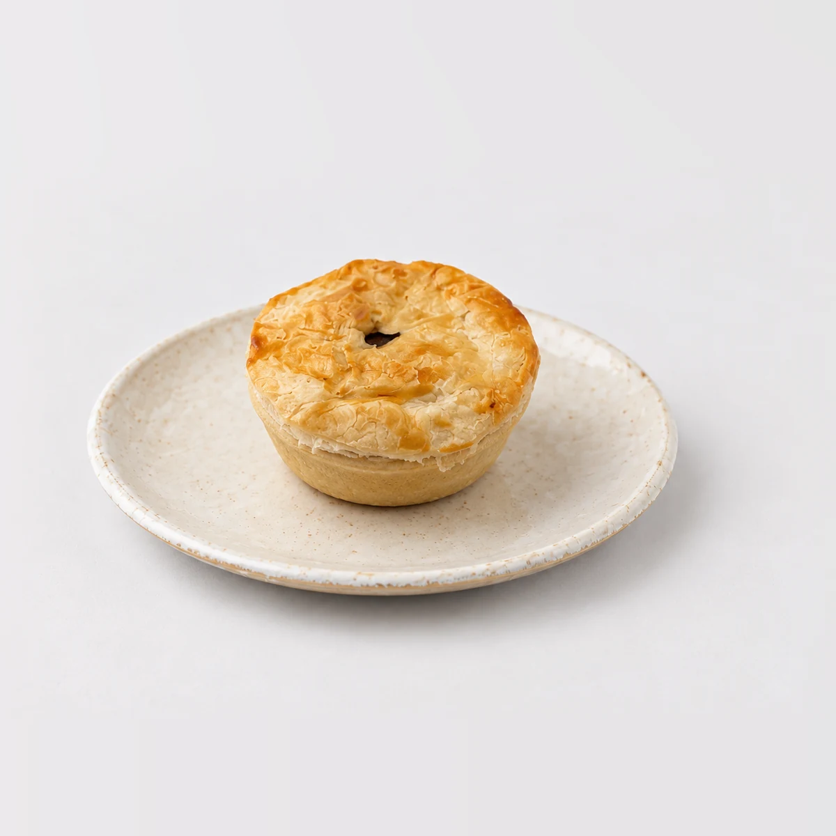 Party Pie, whole on a plate