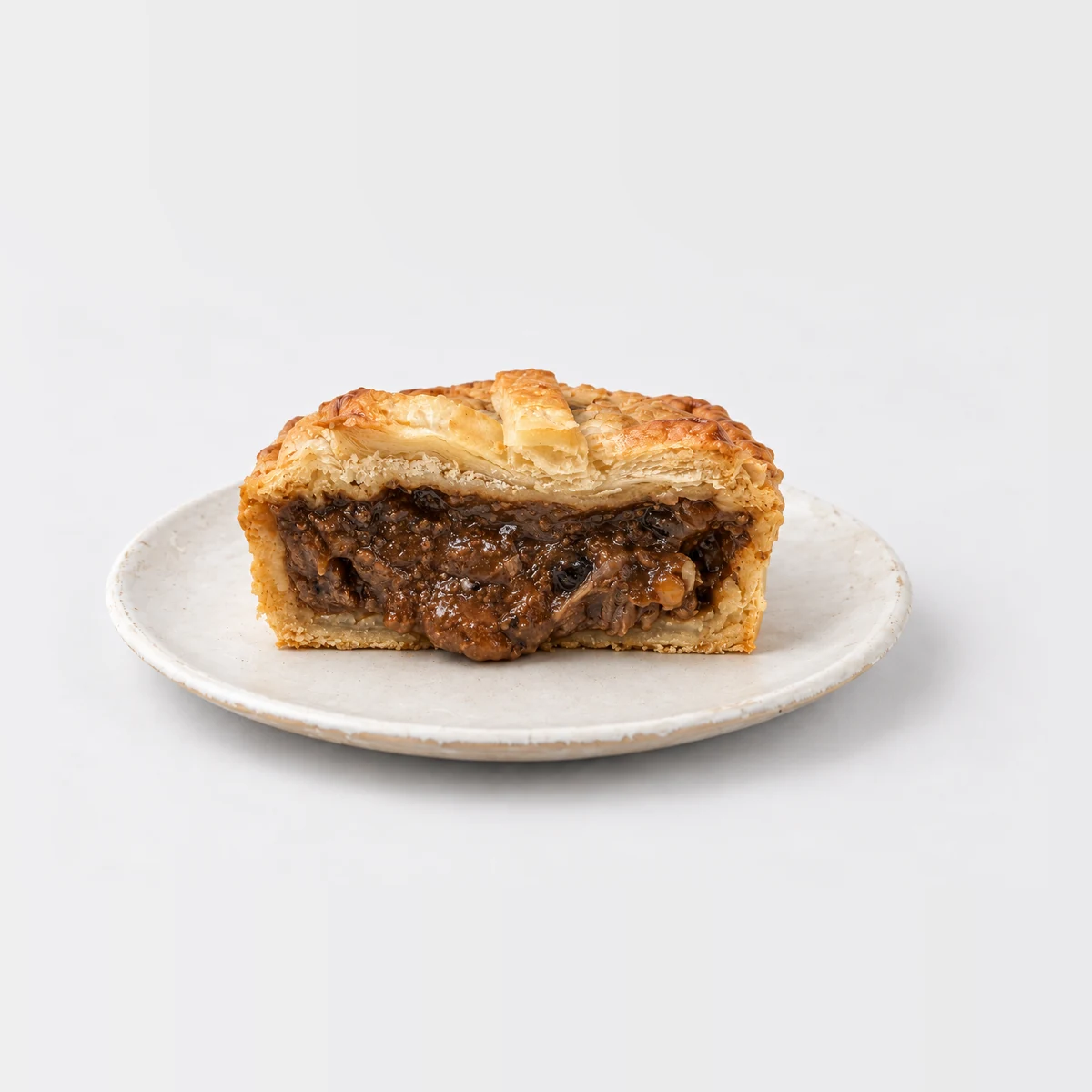 Pepper Steak Pie, cut in half