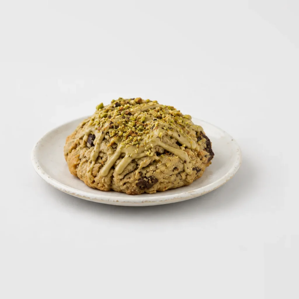 Pistachio Cookie, whole on a plate
