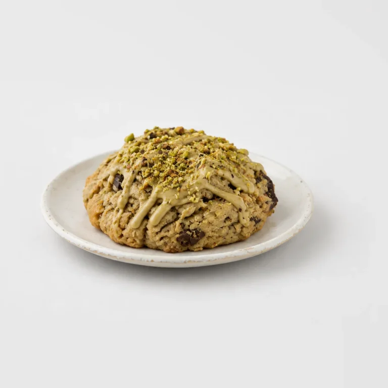 Pistachio Cookie, whole on a plate