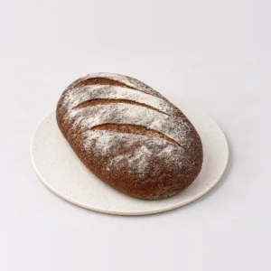 Rye Sourdough, whole on a plate