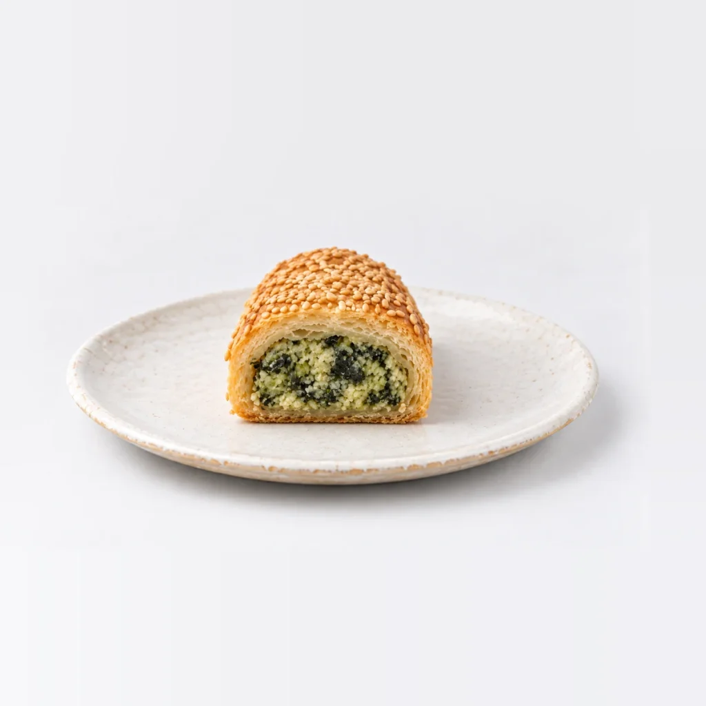 Spinach & Ricotta Roll, cut in half