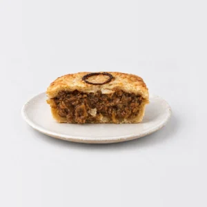 Steak and Onion Pie, cut in half