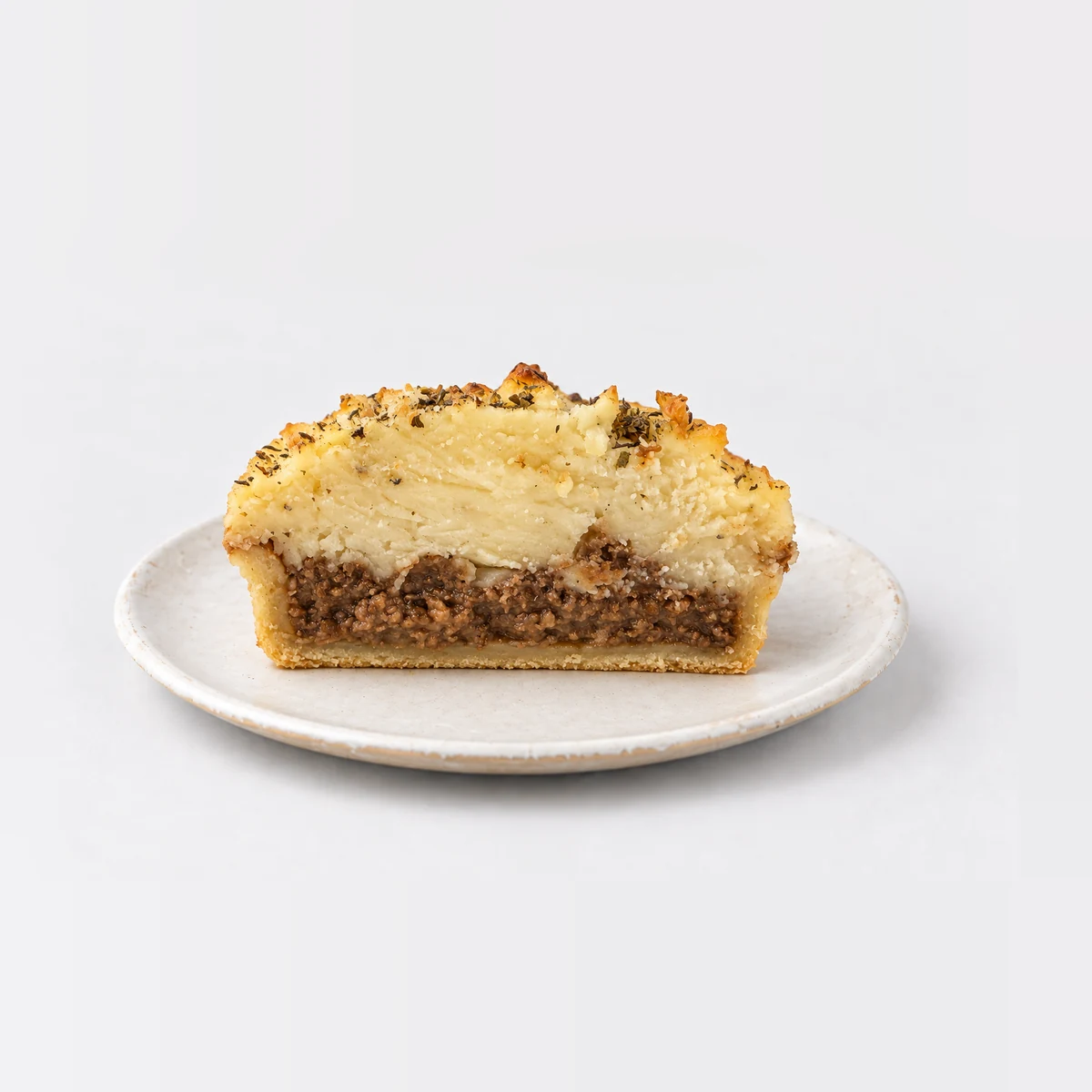 Steak and Potato Pie, cut in half