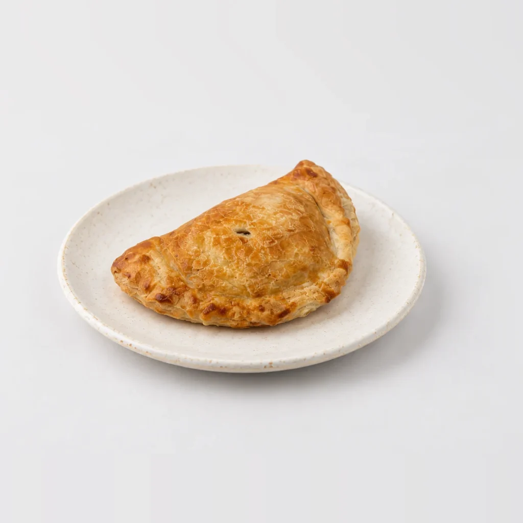 Vegetable Pastie, whole on a plate