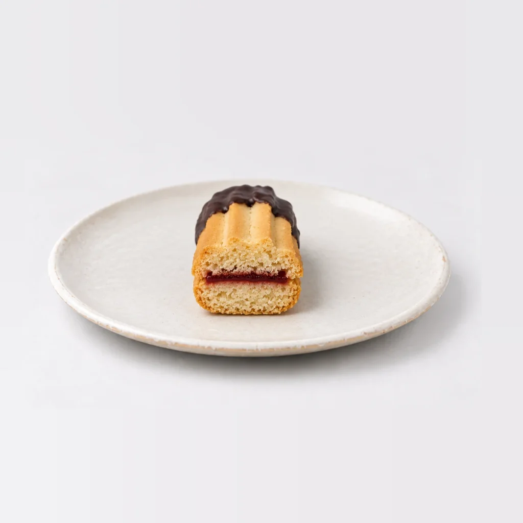 Viennese biscuit, cut in half