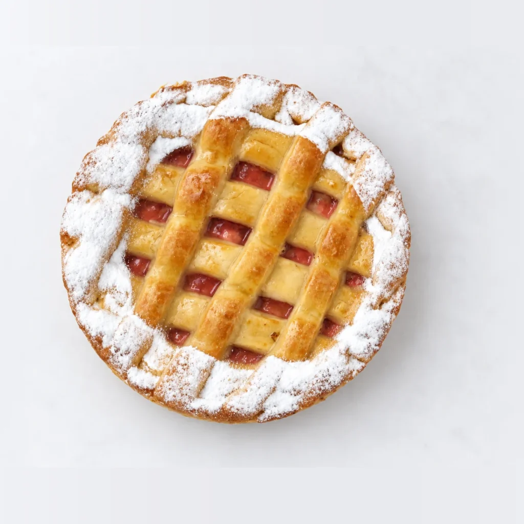 Apple and Rhubarb Tart, from above