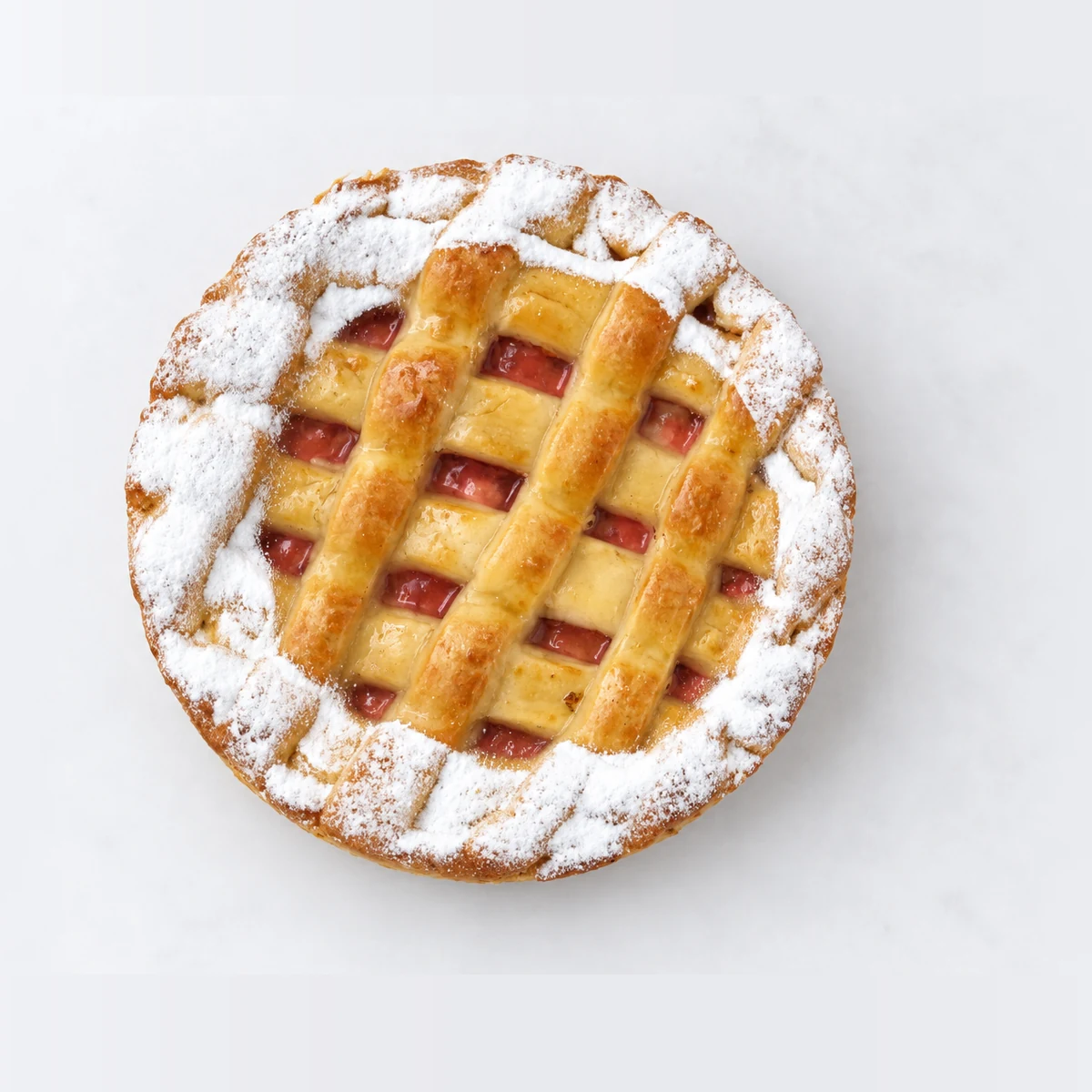 Apple and Rhubarb Tart, from above