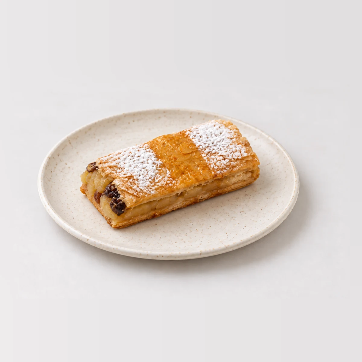 Apple Strudel, whole on a plate
