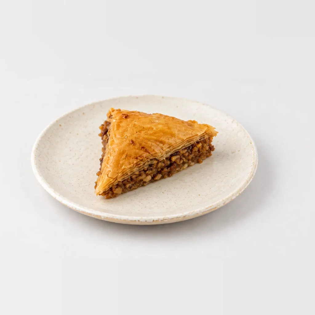 Baklava, whole on a plate