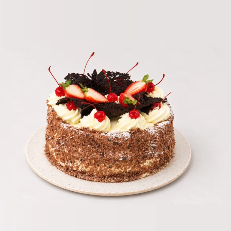 Black Forest Sponge, whole on a plate