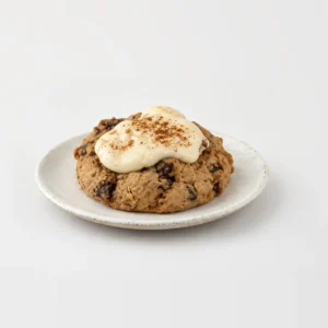 Chocolate & Cream Cheese Cookie, whole on a plate