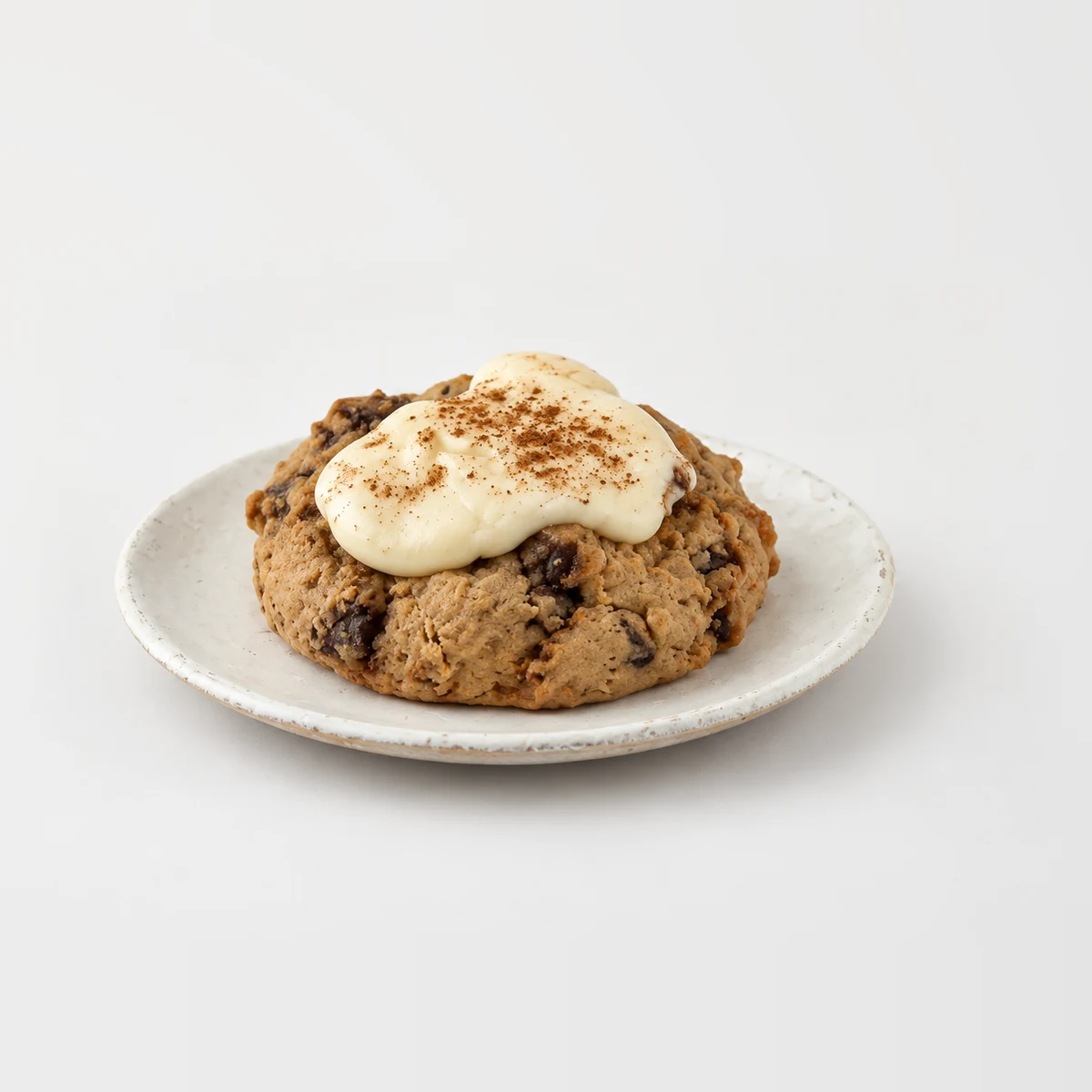 Chocolate & Cream Cheese Cookie, whole on a plate