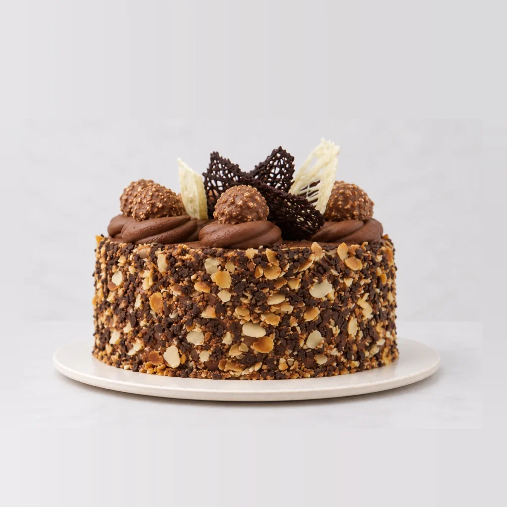 Ferrero Rocher Cake, texture close-up