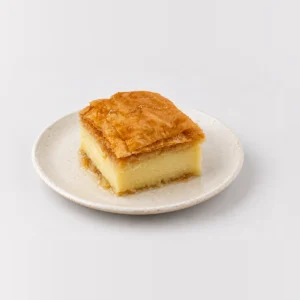 Galaktoboureko Slice, whole on a plate