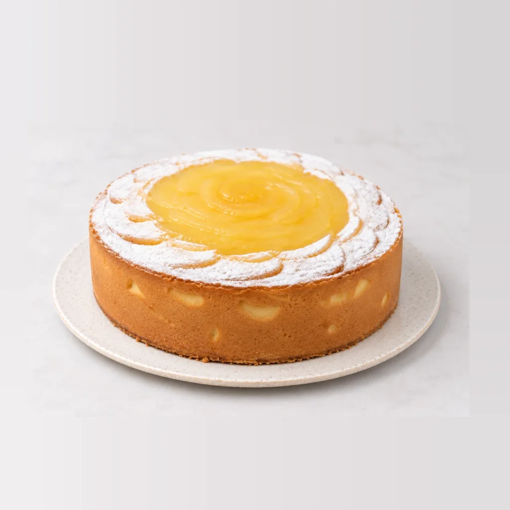 Lemon Lime & Pear Tart, close-up