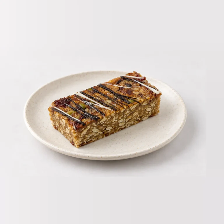 Muesli Slice, whole on a plate