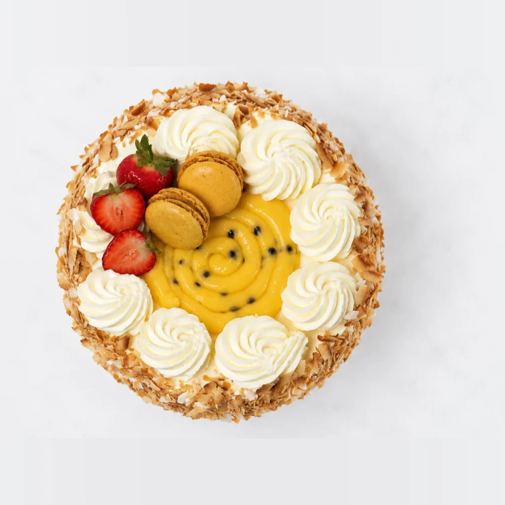 Passionfruit Sponge, from above