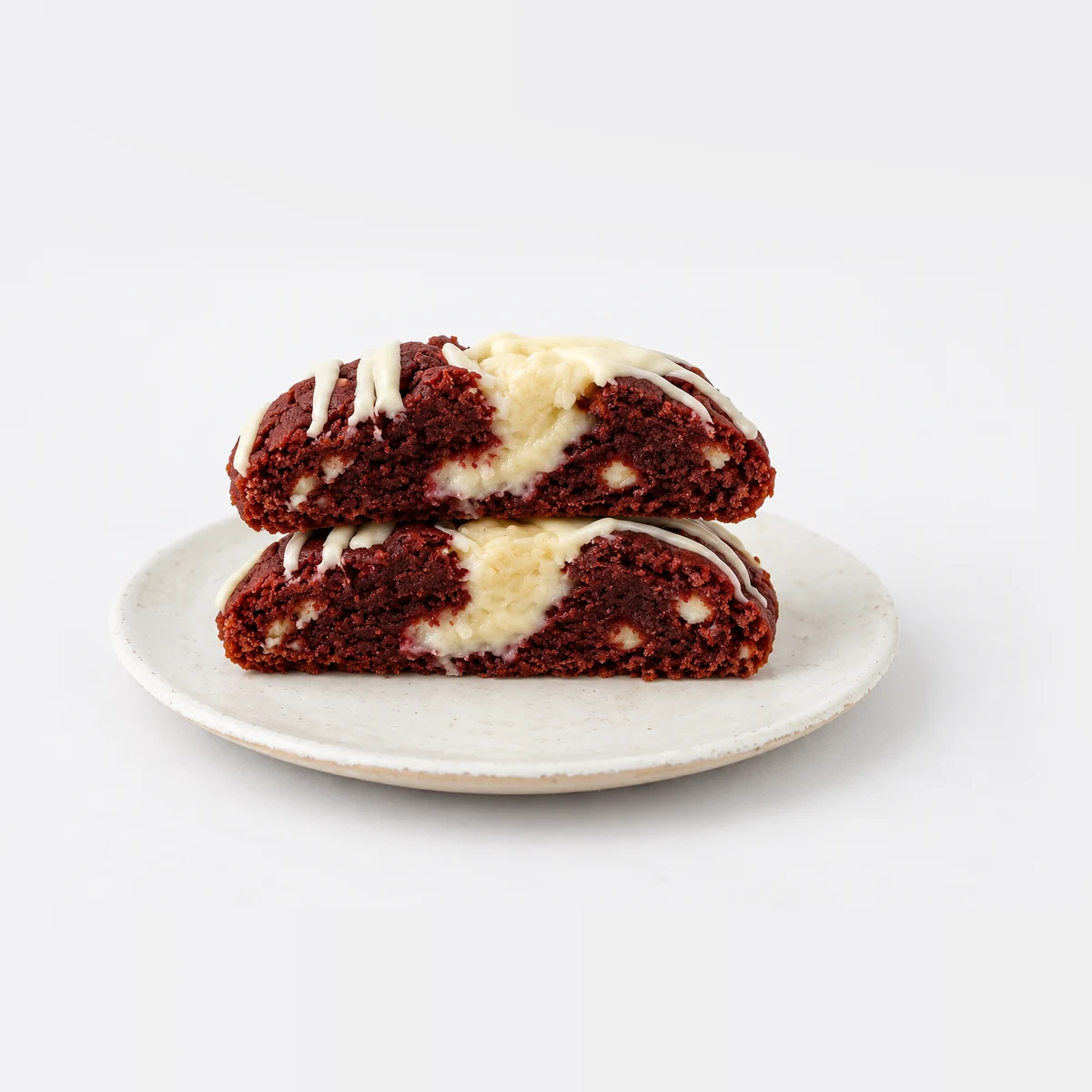 Red Velvet Cookie, cut and stacked
