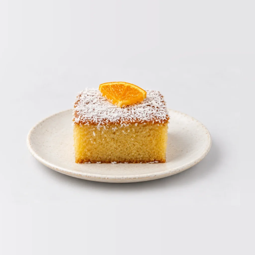 Semolina Cake Slice, close-up