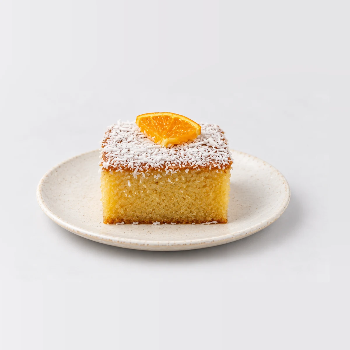 Semolina Cake Slice, close-up