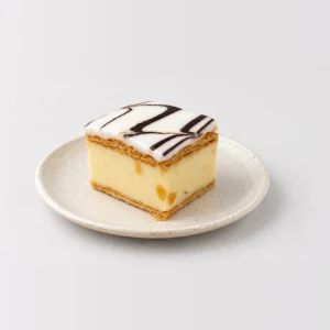 Traditional Vanilla Slice, whole on a plate