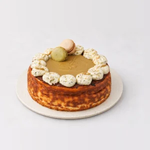 Pistachio Cheesecake, whole on a plate