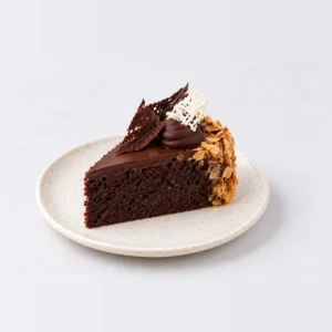 Flourless Chocolate Slice, on a plate