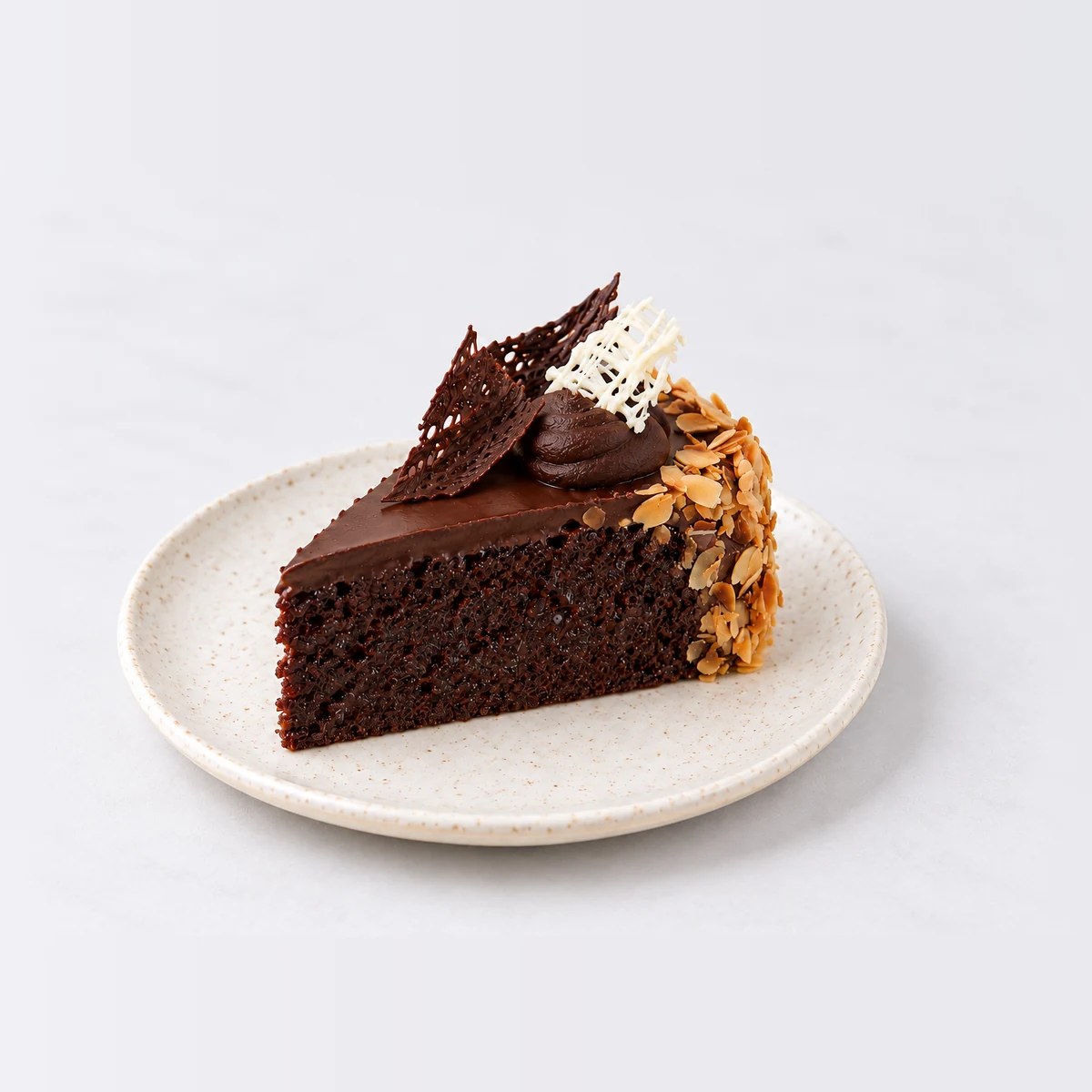 Flourless Chocolate Slice, on a plate