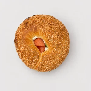 Smoked salmon bagel — Top-down