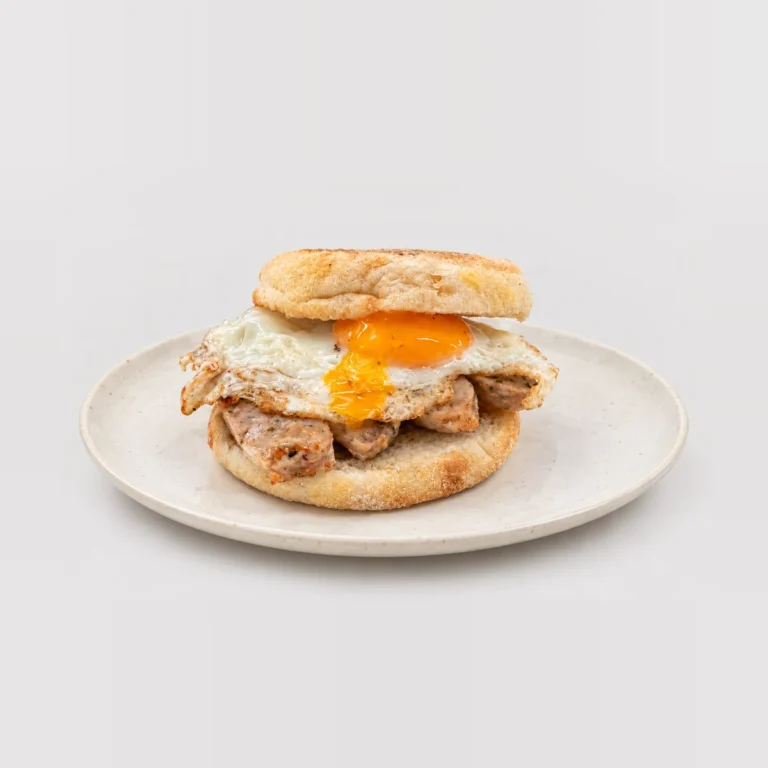 Egg & Sausage Muffin — Whole / angled