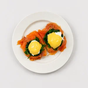 Salmon Eggs Benedict — Top-down