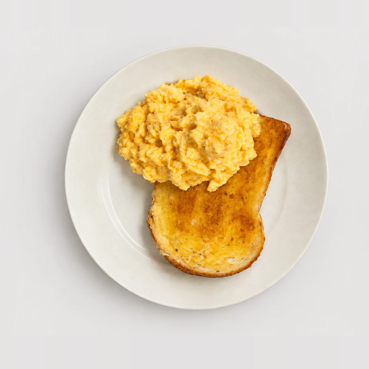 Eggs on Toast — scrambled eggs — Top-down