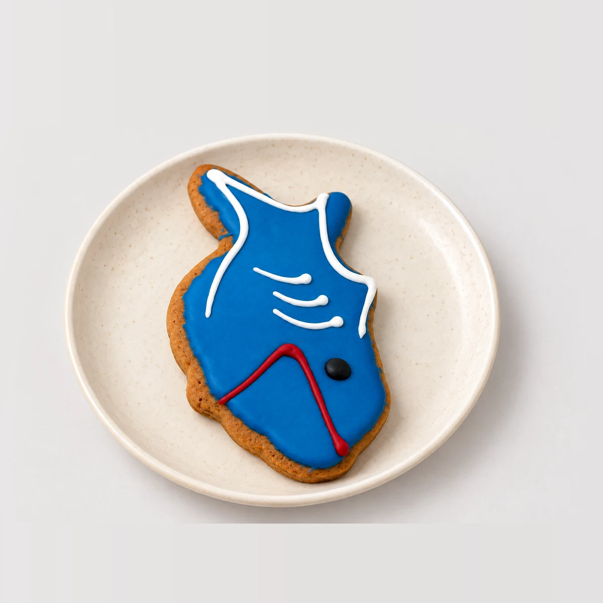 Large Gingerbread Shark 80g — Exterior detail