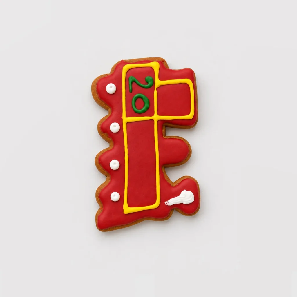 Large Gingerbread Train 80g — Top-down