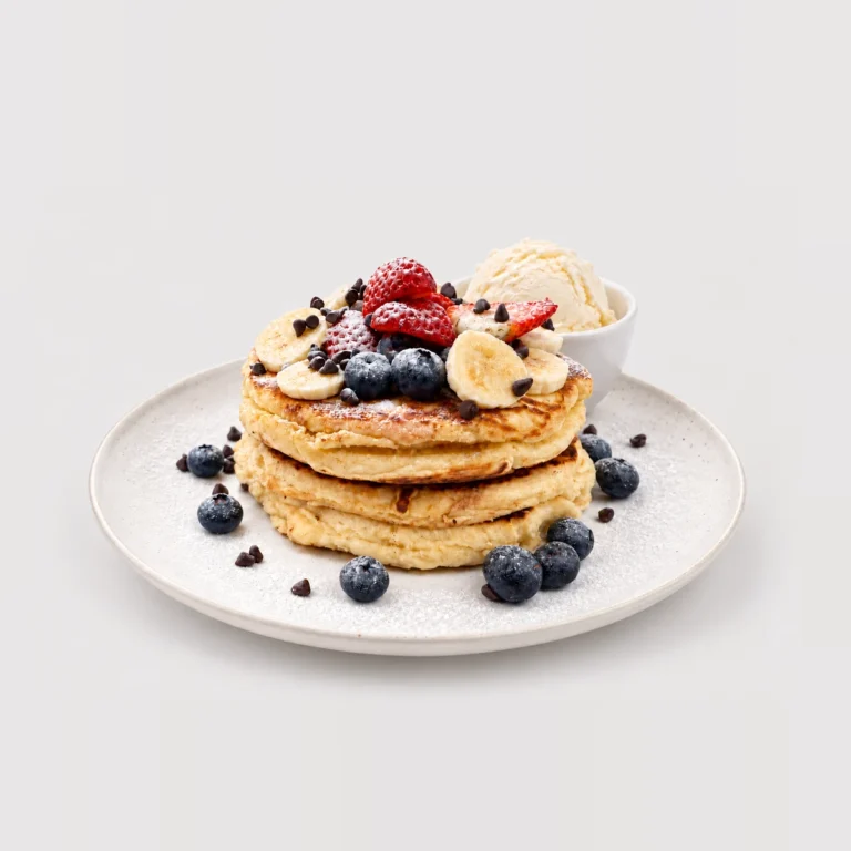Short Stack Pancakes — Whole / angled