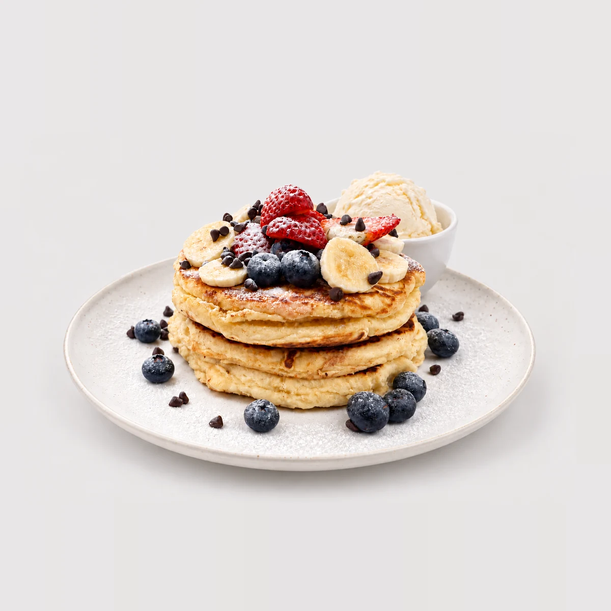 Short Stack Pancakes — Whole / angled