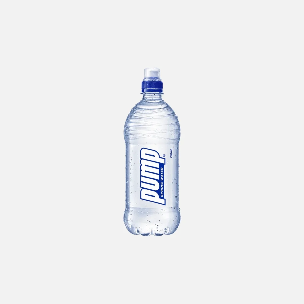 Pump spring water 750ml blue bottle
